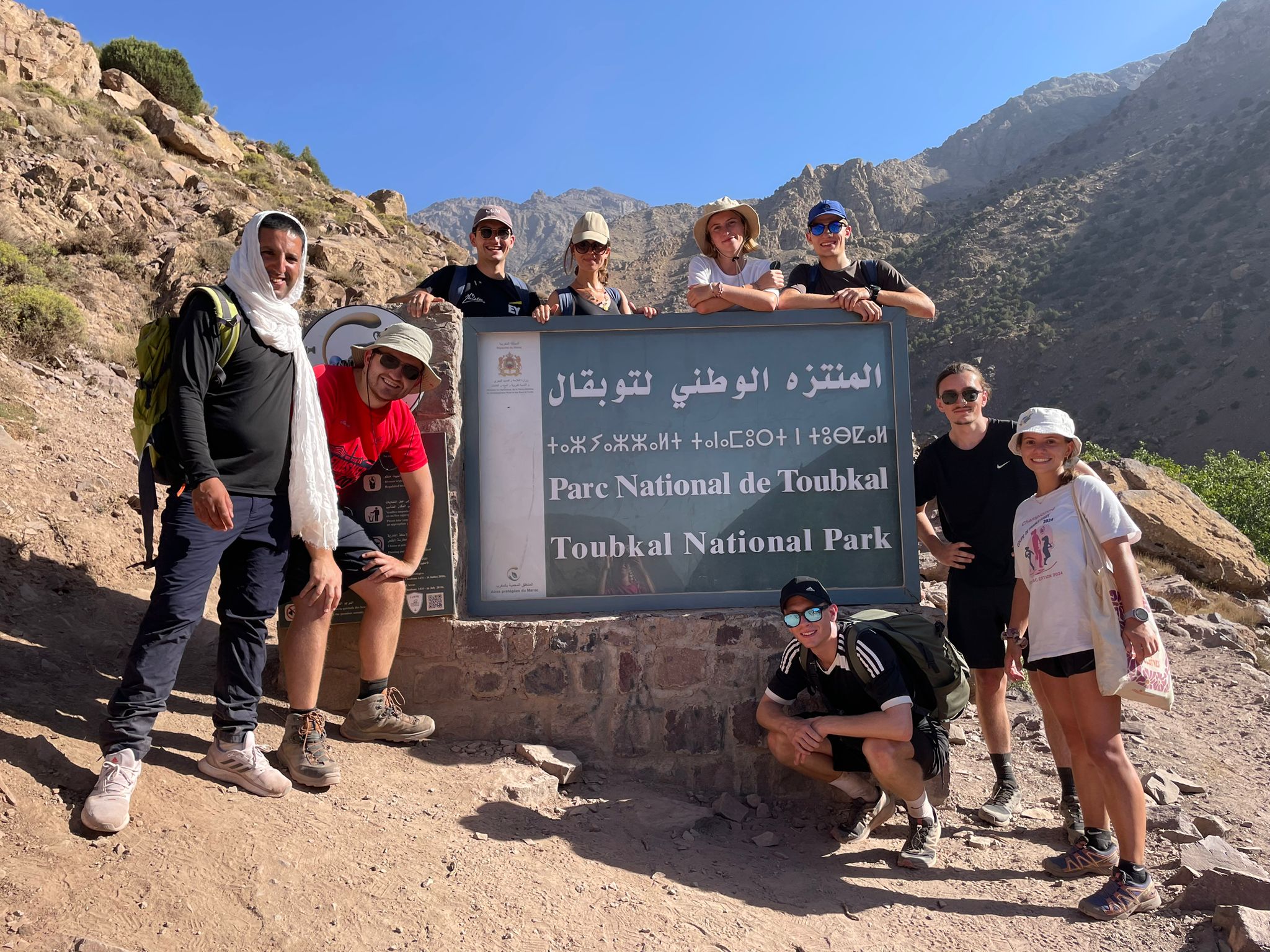 Mustapha Ait Benali guiding a trek in the Atlas Mountains, Morocco